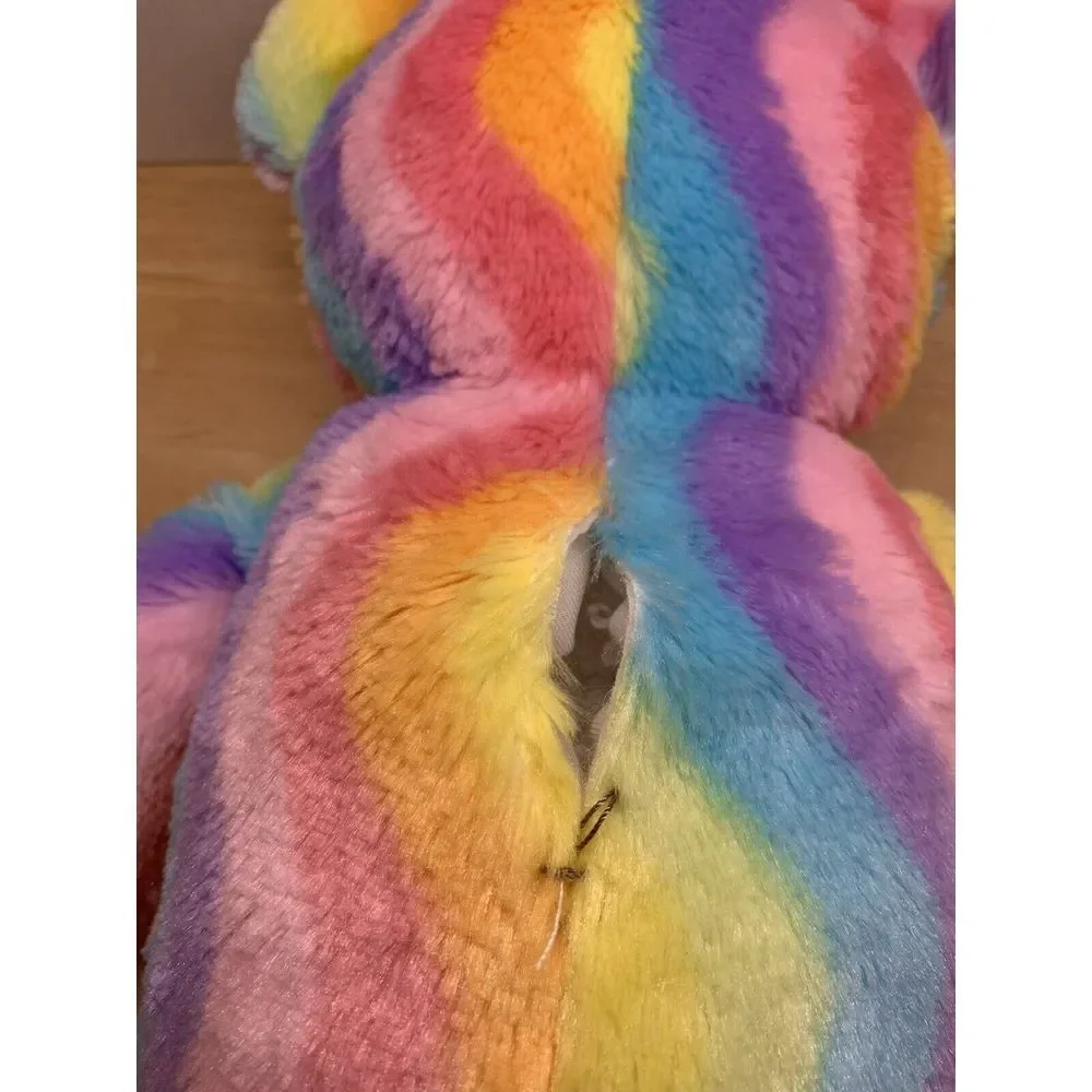 BUILD A BEAR PASTEL RAINBOW CURVED STRIPES ‎ PLUSH TEDDY BEAR 17